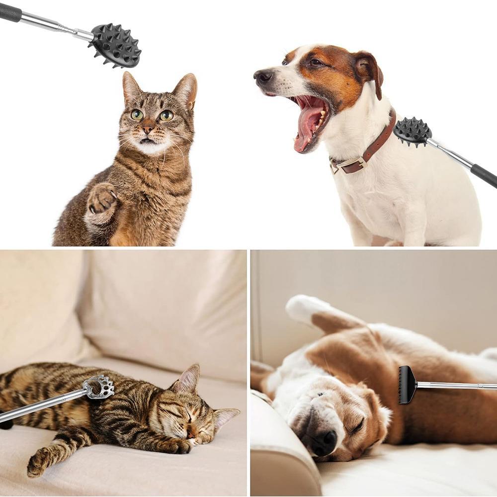Telescoping Back Scratcher with Detachable Scratching Heads, Dual Sides Scratcher, Bear Claw Rake Scratcher, Multitool for Men & Women