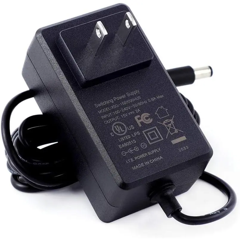 [UL Listed] 15V 2A Power Supply Charger (Input AC 100V-240V, Output DC 15 Volt 2 Amp 30 Watt) Adapter Switching Transformer Converter DC 5.5mm x 2.1mm / 5.5mm x 2.5mm UniversalGift