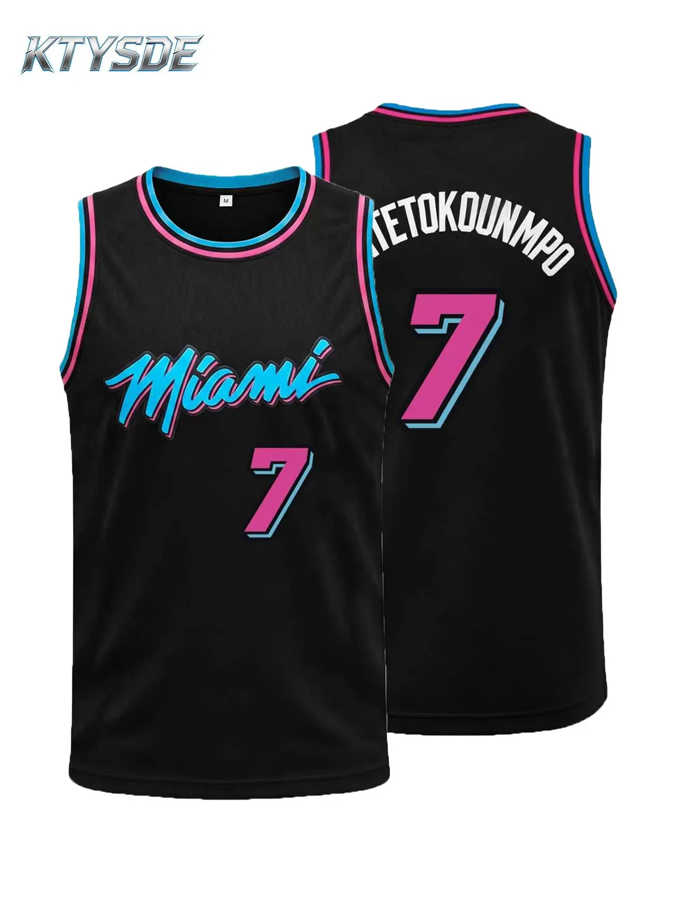 Retro Miami #7 Embroidered Basketball Jersey Unisex Sleeveless Casual Sports Shirt for Men Women Basketball Fans Gift