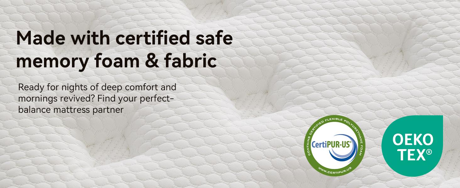 Queen Mattress 12 Inch, Queen Size Memory Foam Mattress in a Box, Hybrid mattresses with Independent Pocket Coils for Motion Isolation & Silent Sleep, Medium Firm,CertiPUR-US,100 Nights Trial