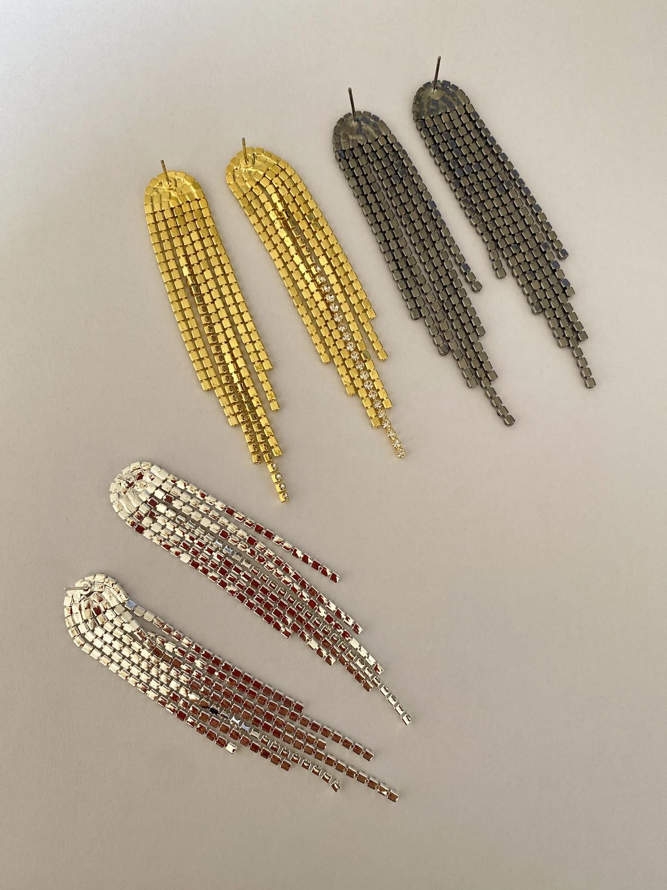 Rhinestone Decorated Earrings, Statement Earrings, Fashionable Long Tassel Earrings for Party, Daily Clothing Decor, Trendy All-match & Exquisite Jewelry for Birthday Gift