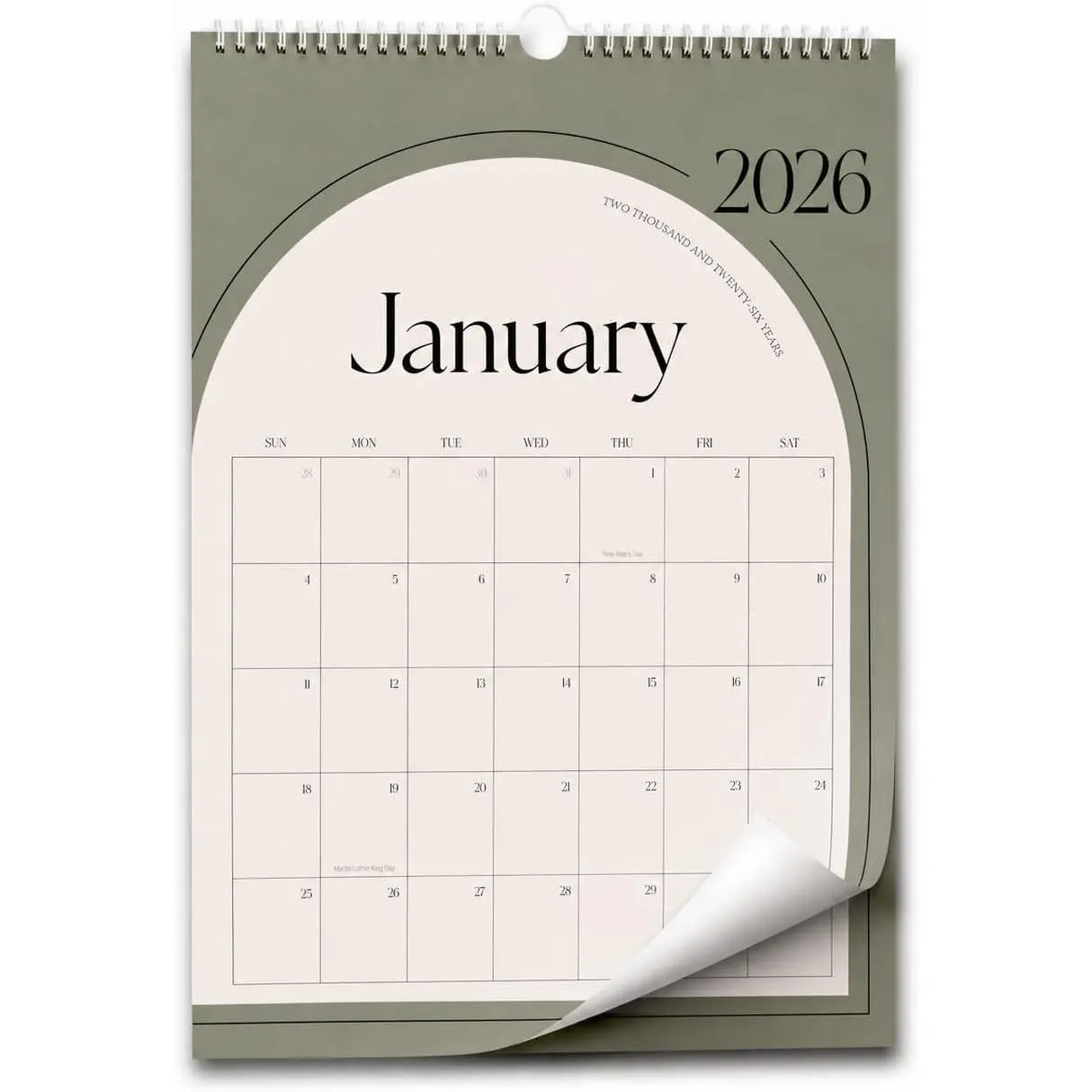 Aesthetic Wall Calendar 2026, 18 Monthly Vertical Calendar January 2026 to June 2027, 15" x 10" Modern Wall Hanging Calendar for School, Home, Office for Monthly Organizing & Planning (Green Vertical)