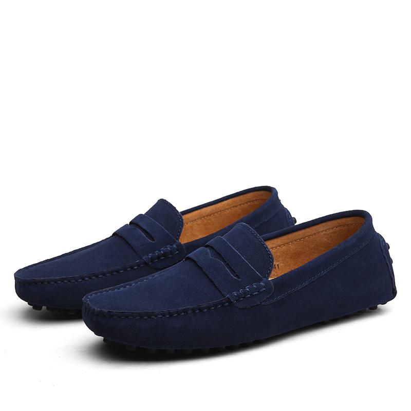 Comfy Men's Solid PU Leather Loafers, Casual Slip On Flat Shoes For Outdoor Footwear men's shoes