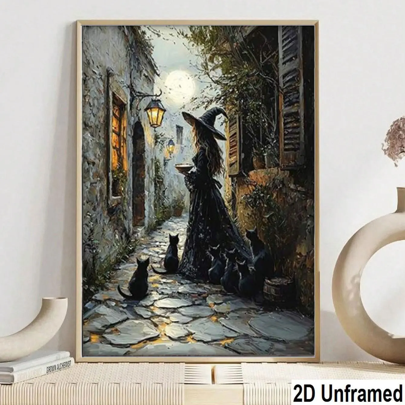 Wizard and Cat Poster, Wizard Art, Ideal Gift, Suitable for Bedroom, Living Room, Office, Wall Art, Home Decor, Room Decoration