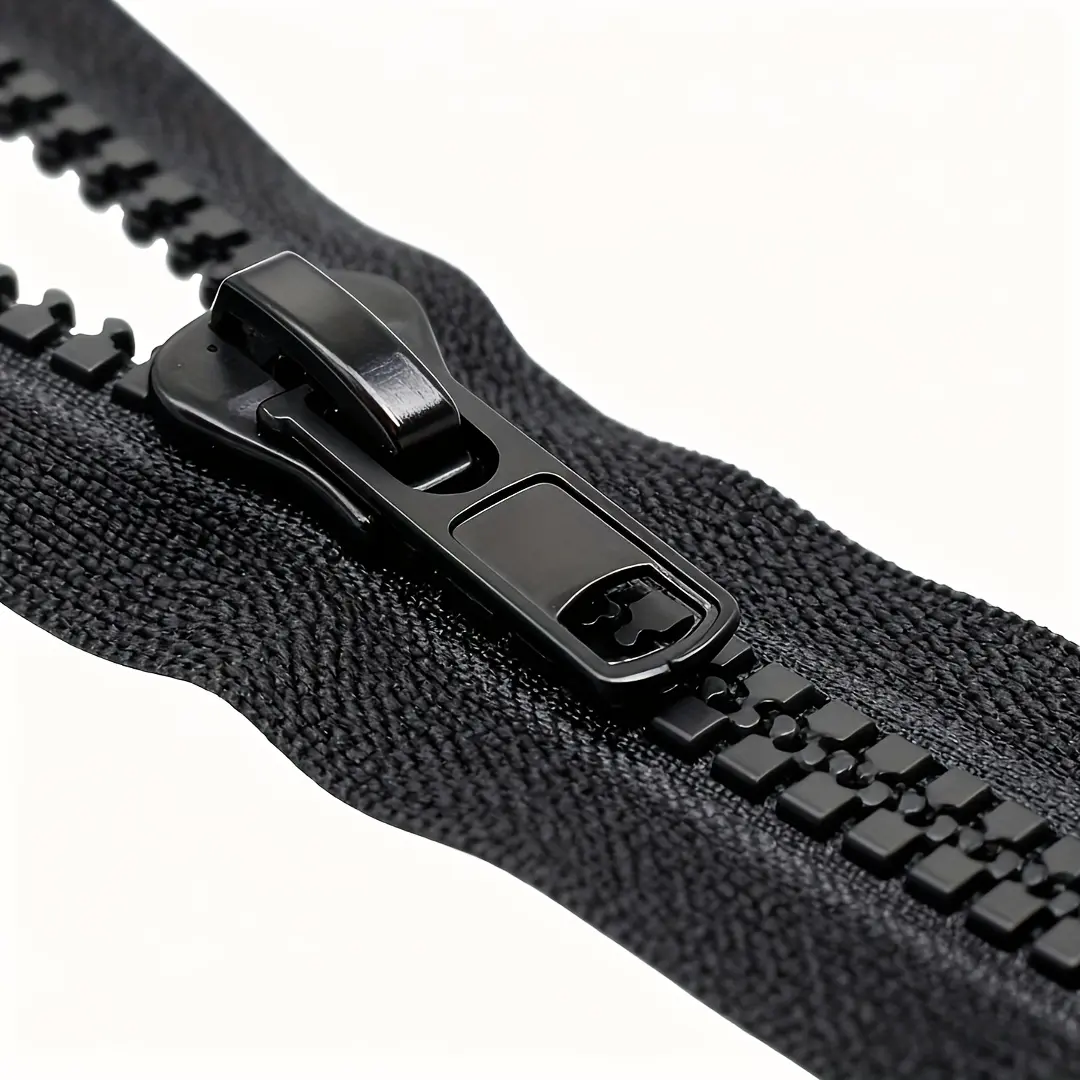 2 pcs #10 Resin Plastic Heavy Duty Open-End Zippers, Black, 22-32 Inches, Ideal for Coats, Jackets, Winter Garment Sewing and Handmade DIY Projects