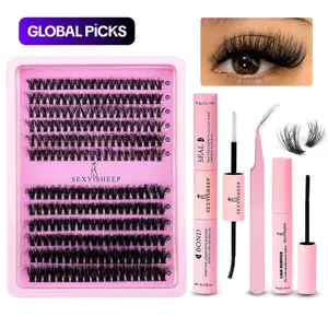 Natural-Look Eyelash Extension Set, Eyelash Clusters with Tweezers, Glue and Lash Remover, Professional Eye Makeup Accessories for Women #TOP PICKS