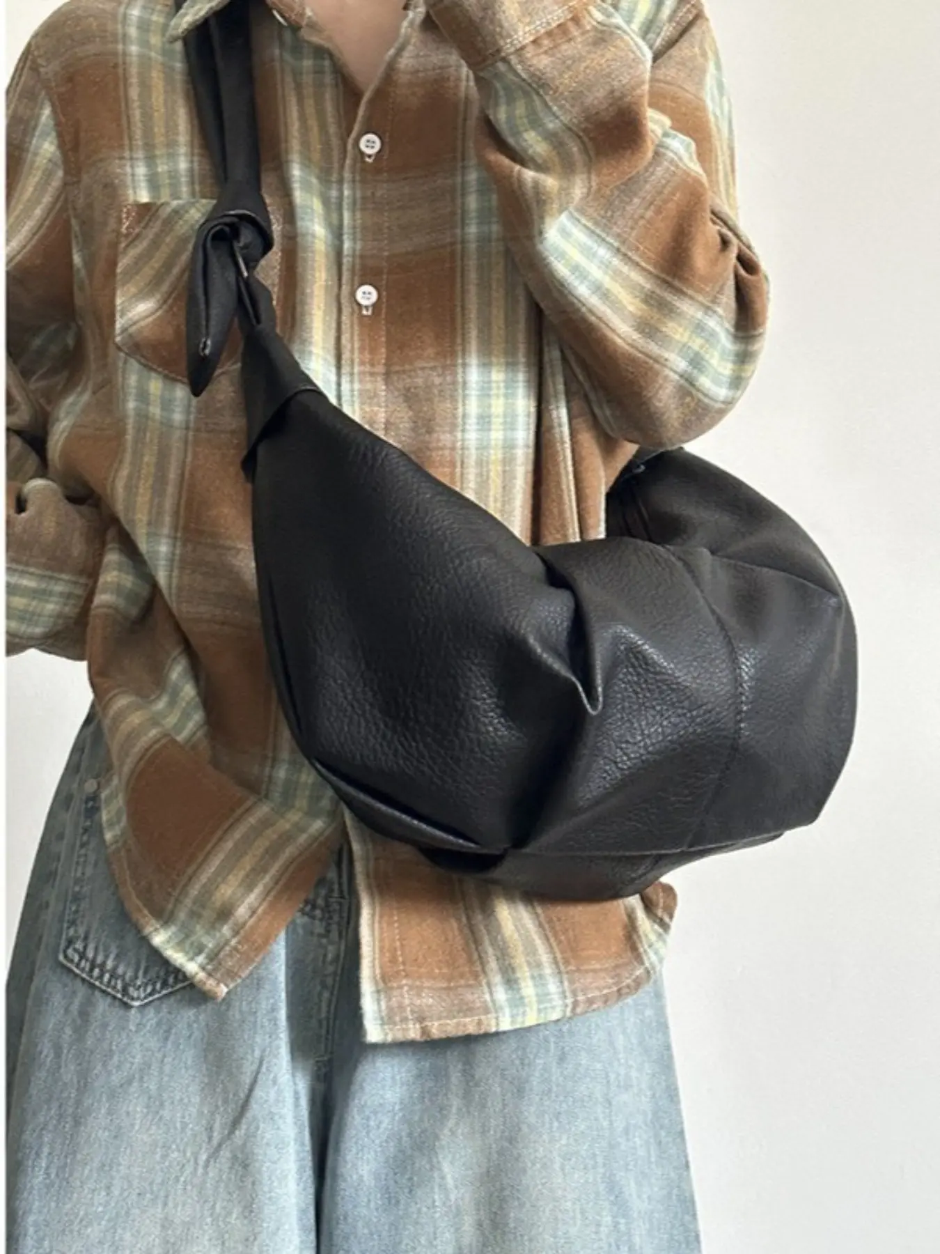 Women's Large Capacity Crossbody Bag, Vintage Cloud Style Shoulder Bag, Fashionable Single Strap Backpack, Perfect for Daily Use