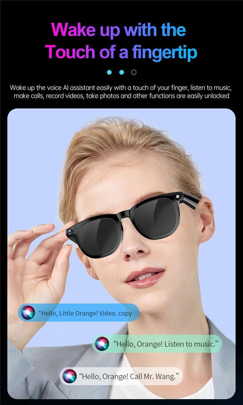 JS-01 Pro Smart Glasses Bluetooth Call Camera Video Recording with Black Tech Notification Wholesale