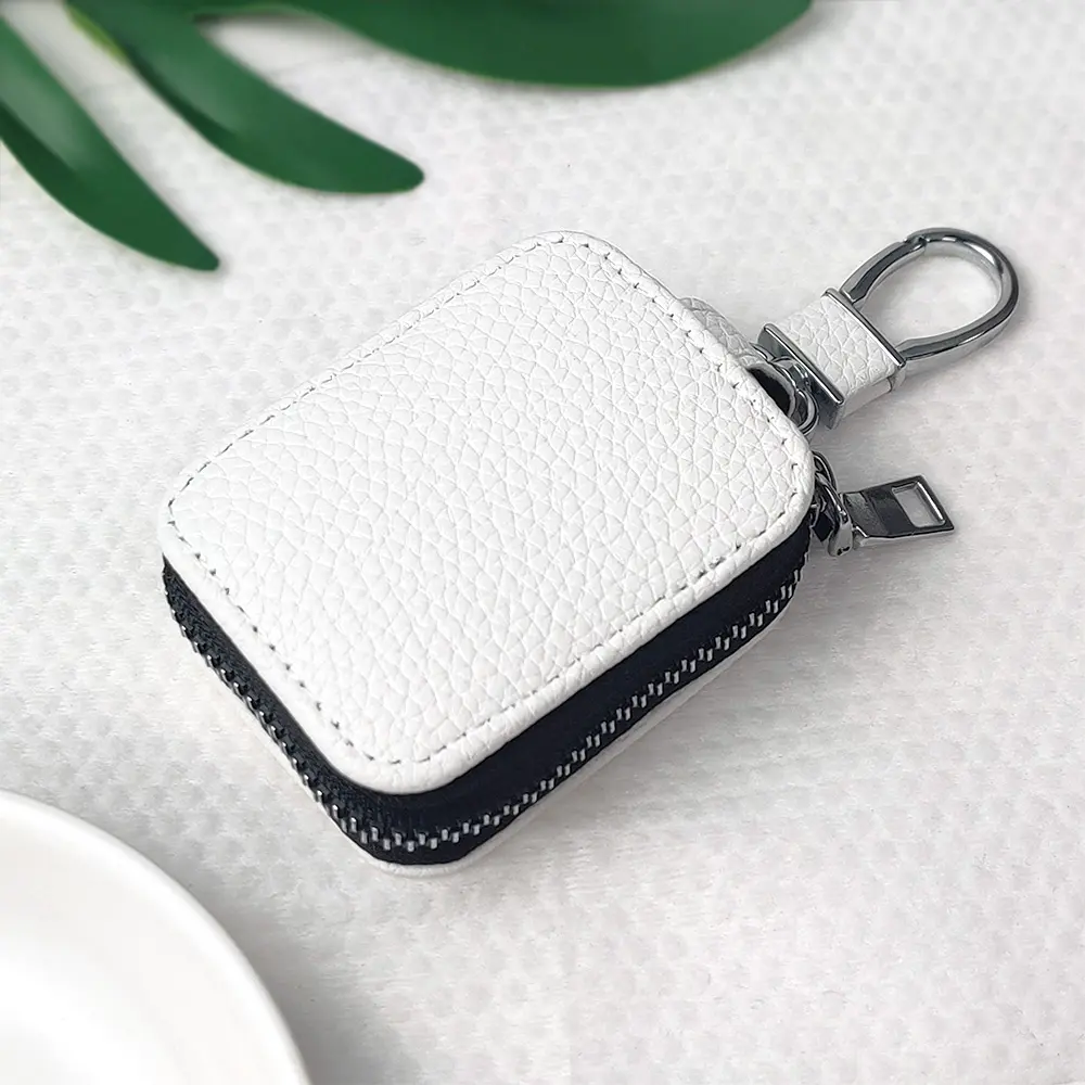 Leather Earphone Headphones Zipper Bag, Universal Storage Case, Dimensions 2.6x2x0.9 Inches, Protective Cover for Earphones, Durable Design