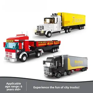 The urban truck building set includes container trucks, express delivery vehicles and flatbed trailers. It features highly realistic details, smooth assembly, and strong compatibility. It is an educational DIY toy for children and a top choice for boys' b