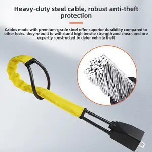 Car steering wheel anti-theft lock, vehicle anti-theft lock, seat belt buckle lock, retractable cable lock, wire rope lock