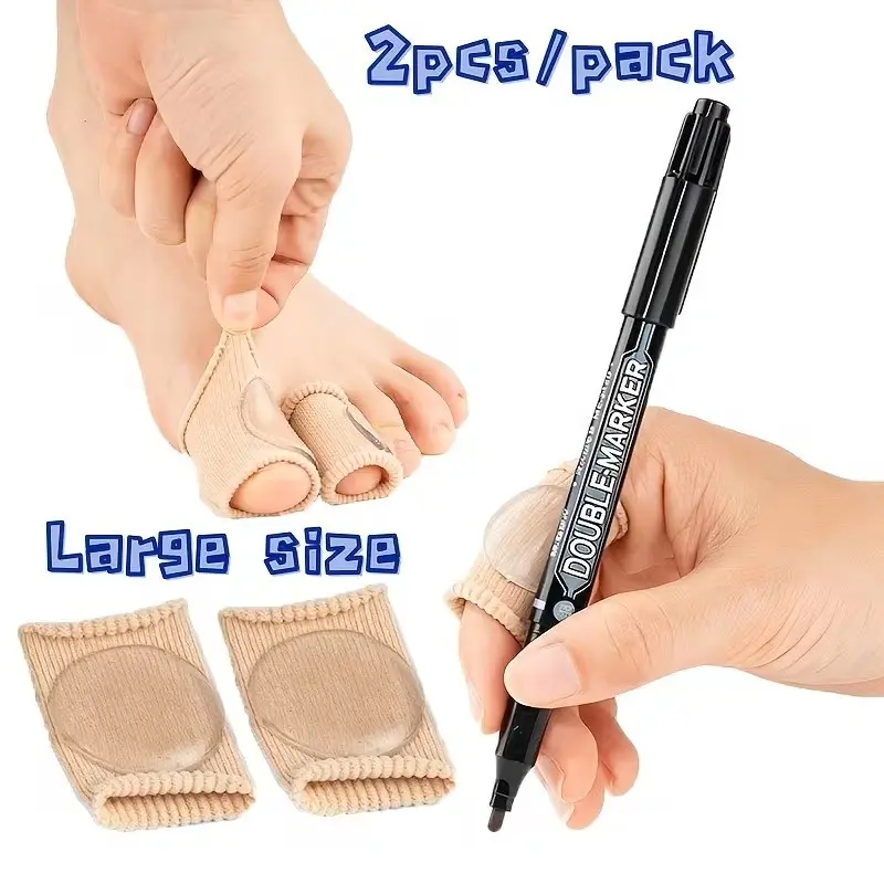 Double Pack Elastic Fiber Gel Toe Protector, Anti-Friction Buffer Sleeve, Ideal for Foot Care, Daily Use, and Activities, Protector Guard