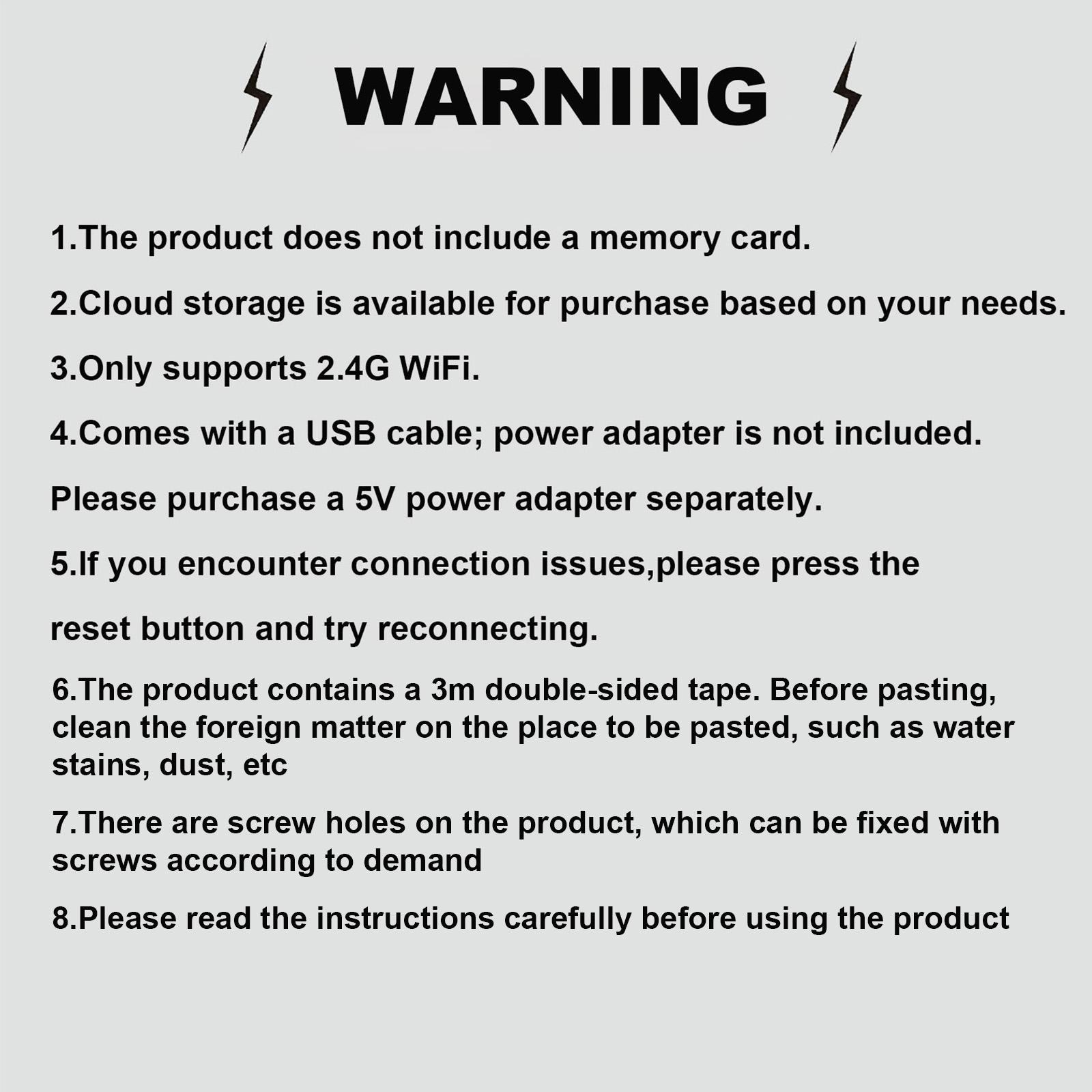 Wireless WiFi Camera, USB Wall Mount Security Monitor with Night Vision, Motion Tracking, 2-Way Talk, APP Live View, Security Camera for Indoor Use, Home Monitoring Camera