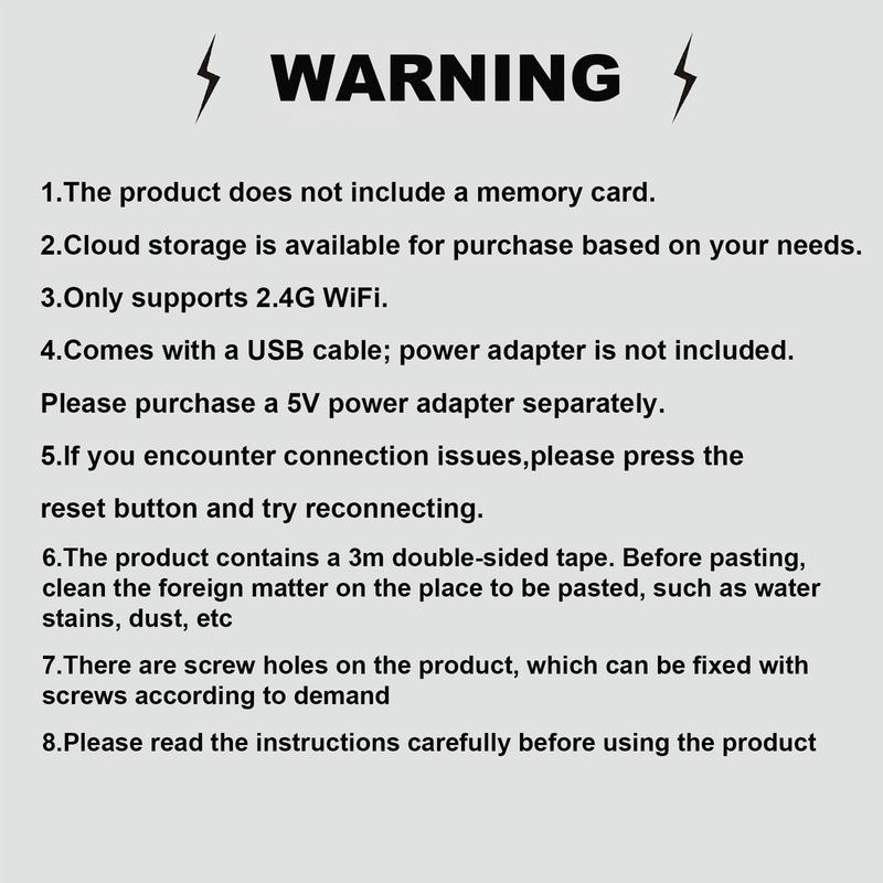 Wireless WiFi Camera, USB Wall Mount Security Monitor with Night Vision, Motion Tracking, 2-Way Talk, APP Live View, Security Camera for Indoor Use, Home Monitoring Camera