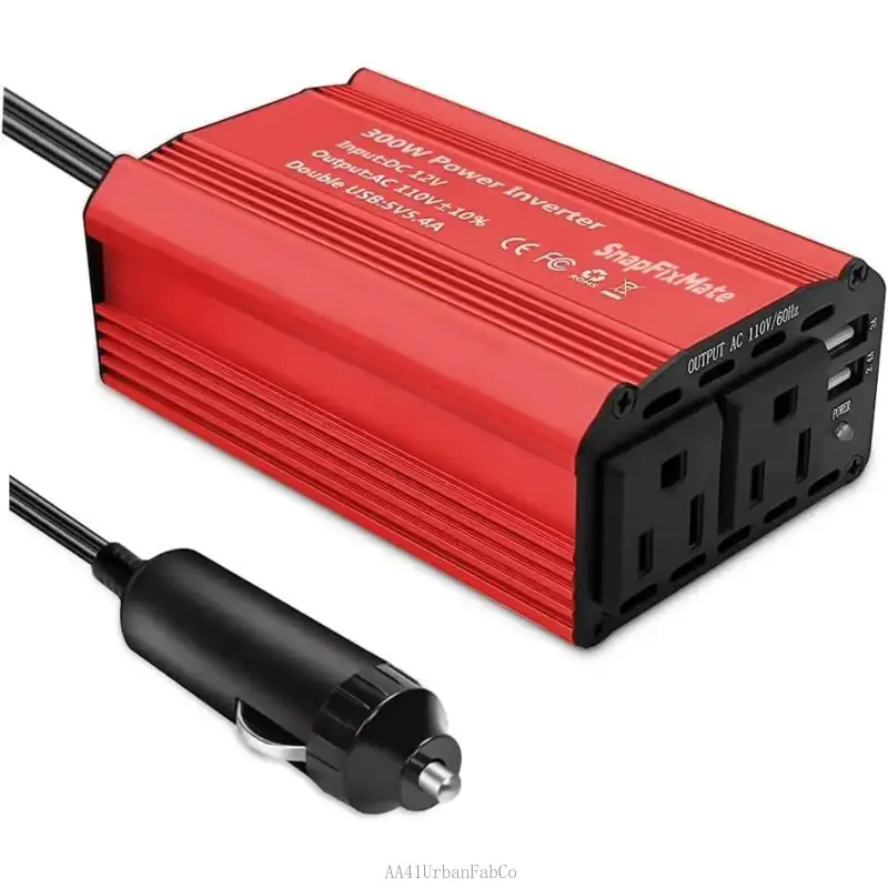 300W Car Power Inverter 12V to 110V Voltage Converter Car Charger Power Adapter with 3.1A Dual Charging Ports, Portable Plug Outlet Car Adapter for Road Trip, Camping, Day Gifts Men Easter AA41UrbanFabCo