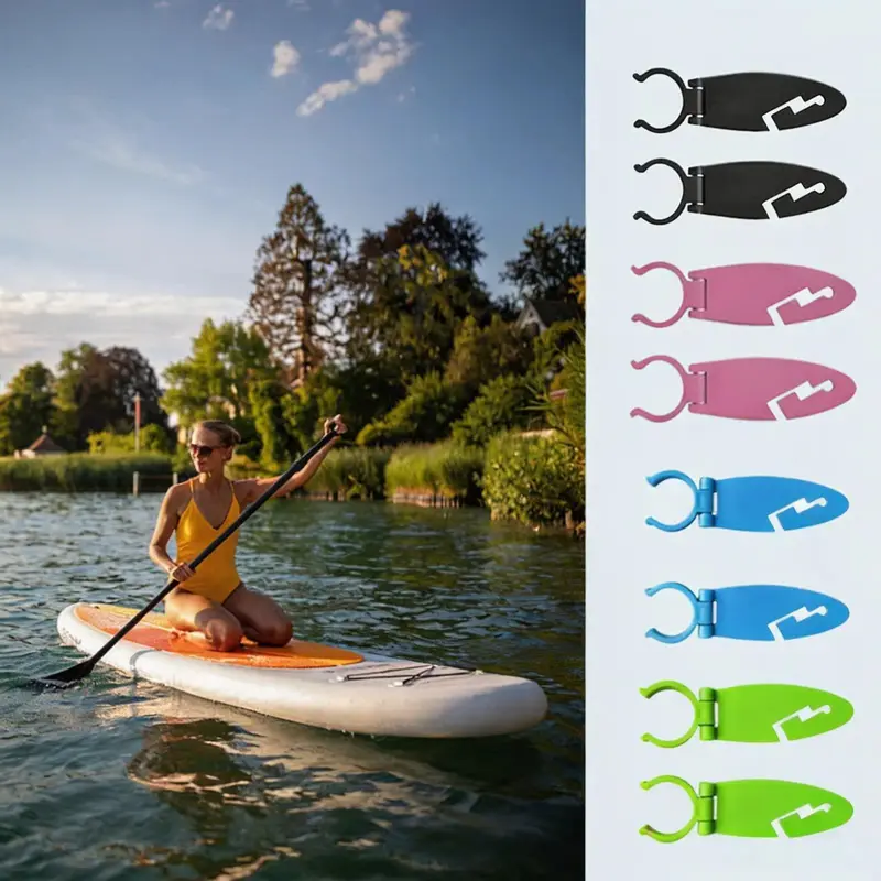 Outdoor Clip-Style Multi-Use Paddle Board & Kayak Mount Clips (4 Pack) - Durable PP Plastic Cup Holders & Fishing Rod Holders, Adjustable Design Fits 5-7 In Boards, Lightweight Marine Gear for Paddling