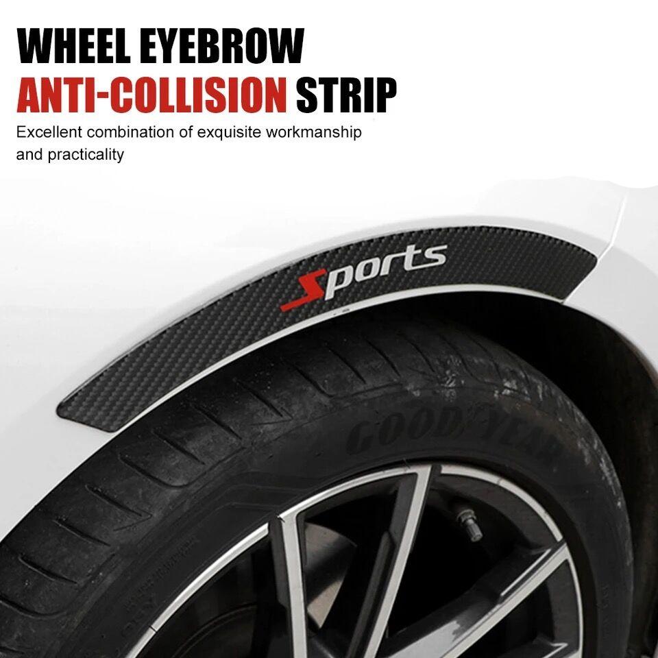 Car Wheel Eyebrow Anti-collision Strip, 4 Counts Carbon Fiber Decorative Strip, Anti-scratch Sticker for Car Wheel Profile, Sticker for Cars, Decal for Cars, Universal Car Exterior Accessories