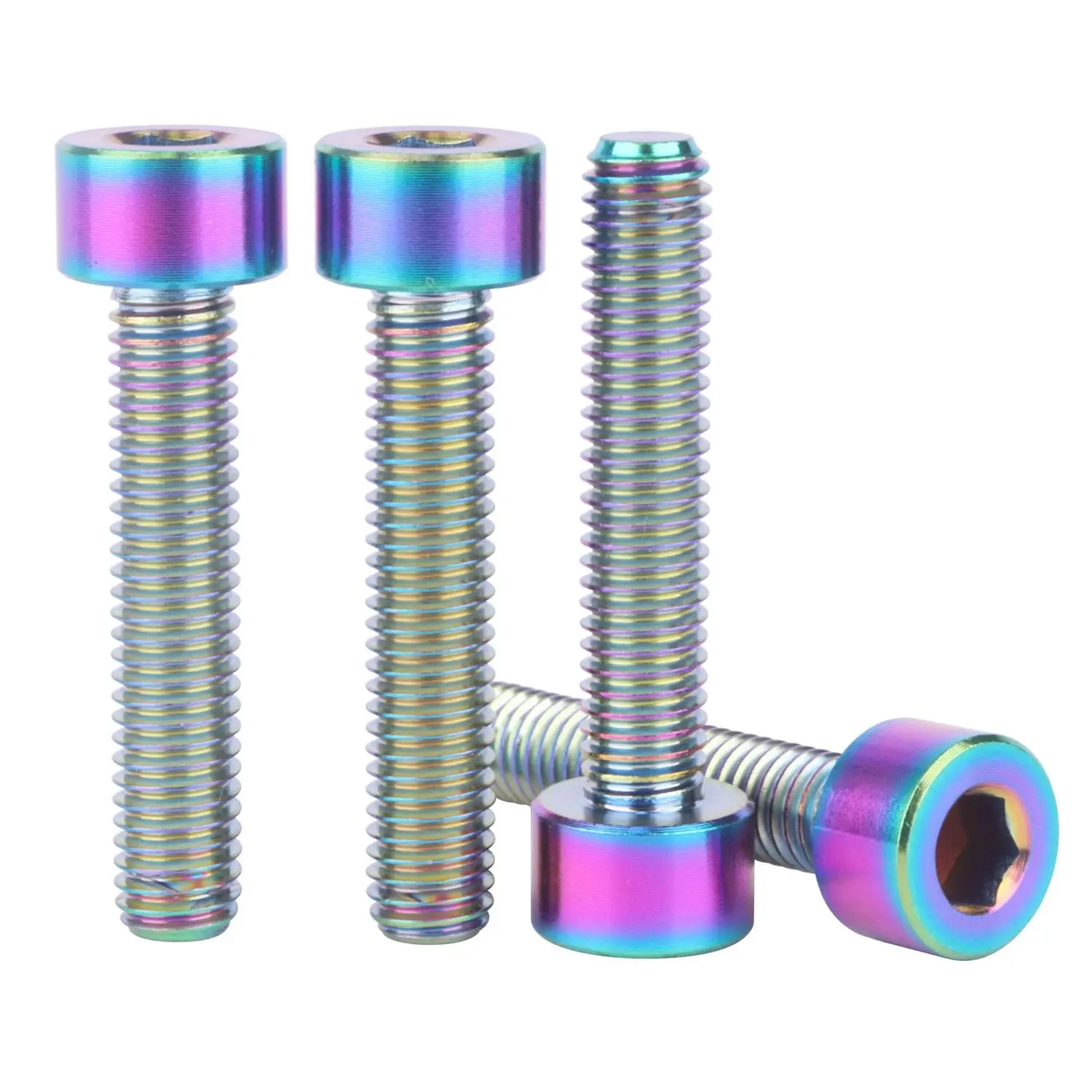 4 count Titanium Bolt M5x10 16 20 25 30 35mm Allen Hex Bolt (Ranibow, M5x25mm)