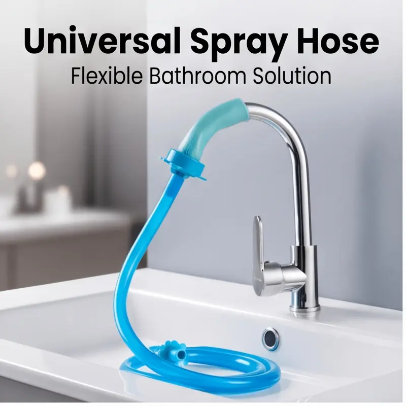 1pc Blue Durable Bathtub Hose Sprayer, Soft Handheld Shower Nozzle, Easy Connect Leakproof Flexible Multi-Functional Spray Head for Bathroom Sink Cleaning Wall Bucket Filling Bath Accessories