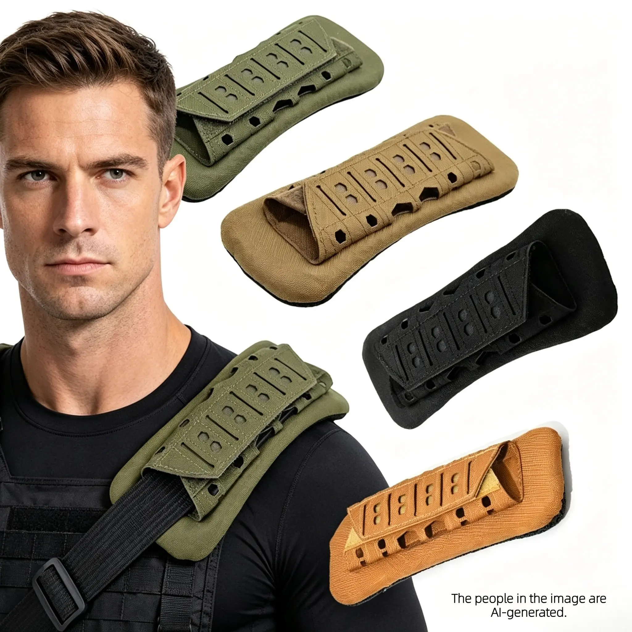 Tactical Shoulder Pad, Nylon Breathable Non-Slip Cushioning Liner, Shock-Absorbing Backpack Strap Pad, Tactical Vest Accessory, Bag Accessories, for Daily Bags/Camping Backpacks/Hiking Backpacks/Jungle Hunting, 1 Piece