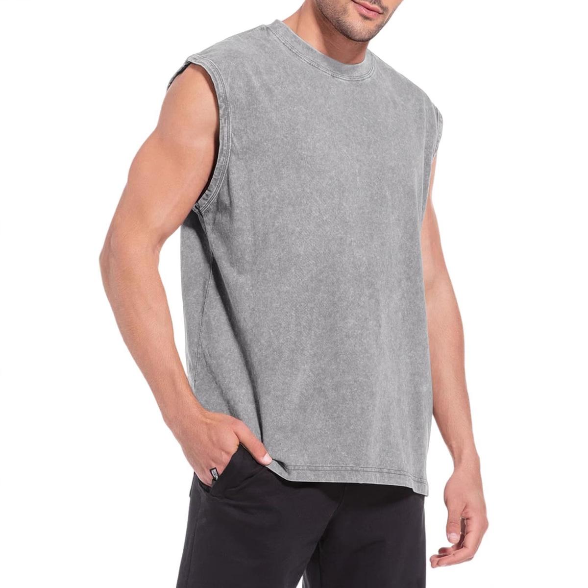 Solid color2/3/4-Pack  color Men's basic  model Vintage Washed Sports Vest women  Cotton Sleeveless male T-shirt Hip-hop Gym Clothing Tank Top 2026  Summer
