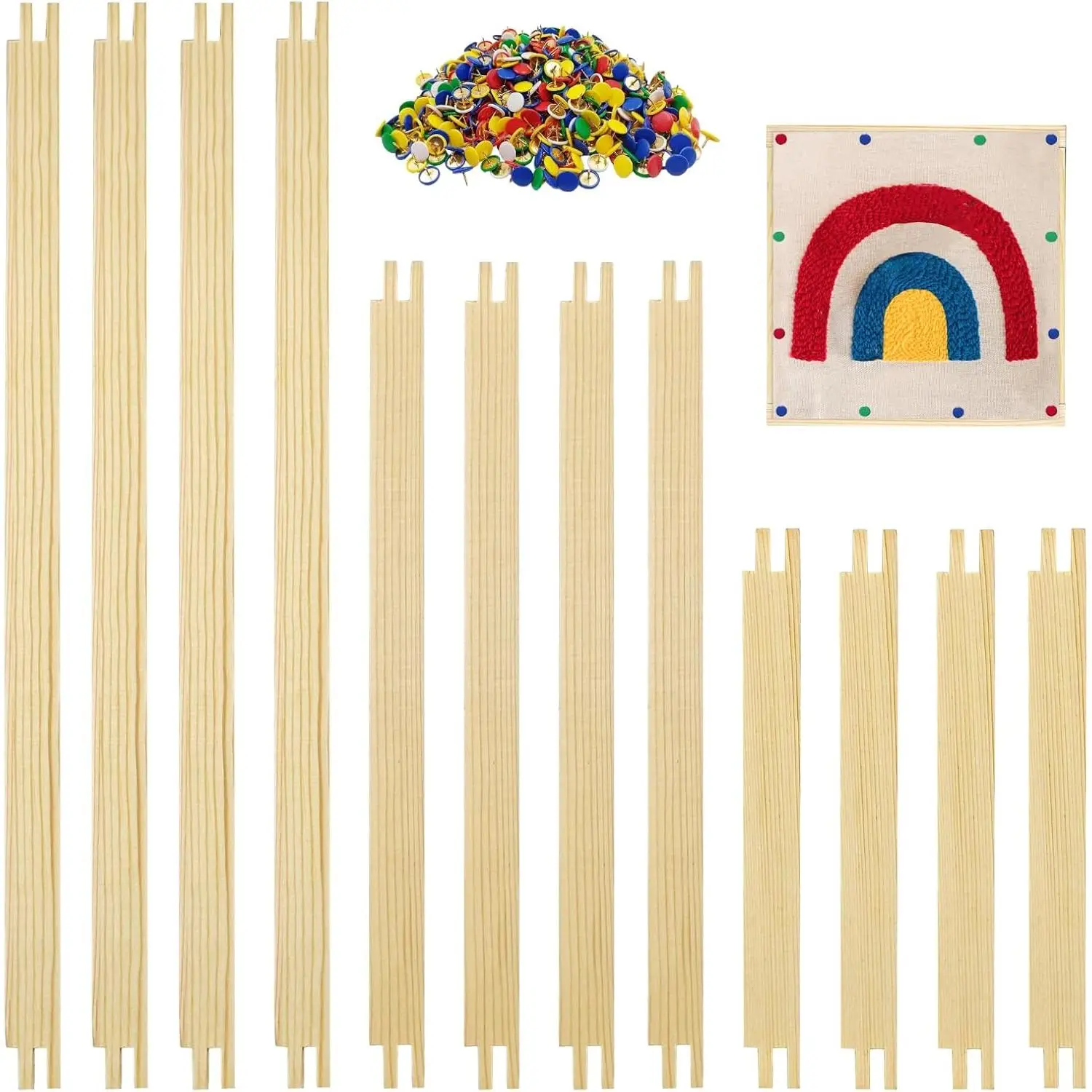 6 Sets Stretcher Bars for Needlework with 100 Tacks for Women's Birthday Gifts,3 Sizes(8,12,16 Inch) 12pcs Wooden Canvas Splicing Stretcher Bars Needlepoint Embroidery Stitch Frame Set for Crafts Art