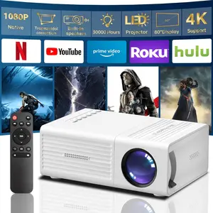 Brand New Smart Portable Projector, Supports 1080P, Equipped with Remote Control, USB Connection, LCD Display, Reliable Performanc, Native 1280*720P, Compatible with Smartphones - Tablets - Laptops. High-Quality Speakers | Compact Design