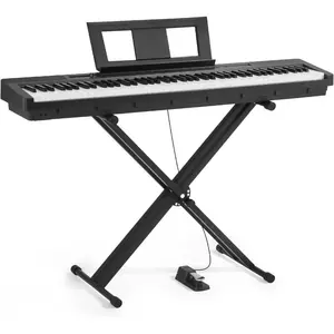 VEVOR Weighted Digital Piano, 88 Keys Fully Weighted, Electric Piano Keyboard with Furniture Stand, Power Adapter, Triple Pedal, 680 Tones, Support Wireless Connection, with Headphones, for Beginners