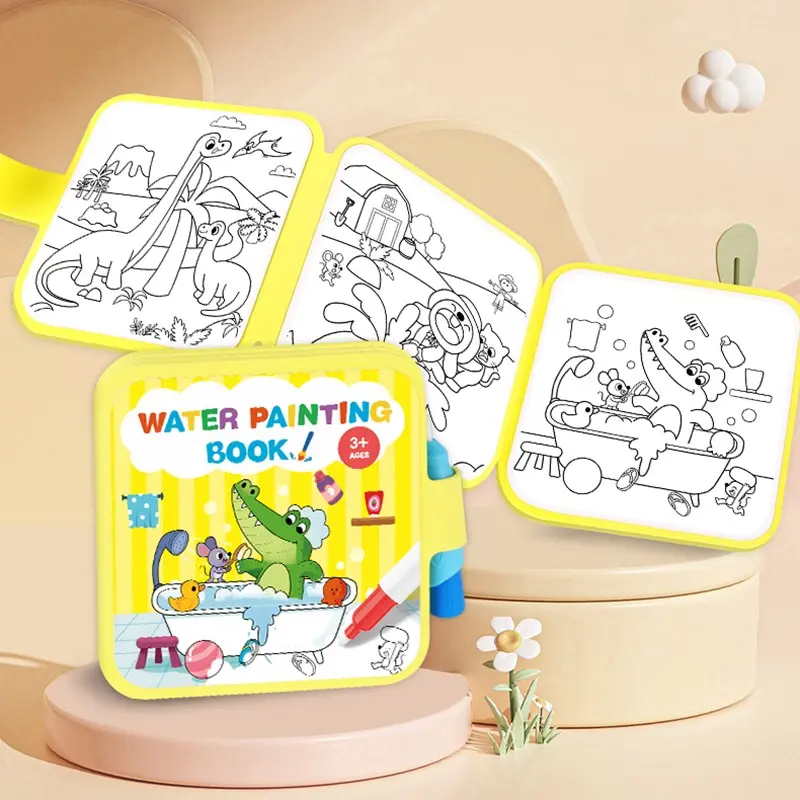 Watercolor Coloring Book Set, Reusable Drawing Notebook, Magic Coloring Book, Perfect for Art Lovers, Creative Fun, Easy to Use, Reusable Pages
