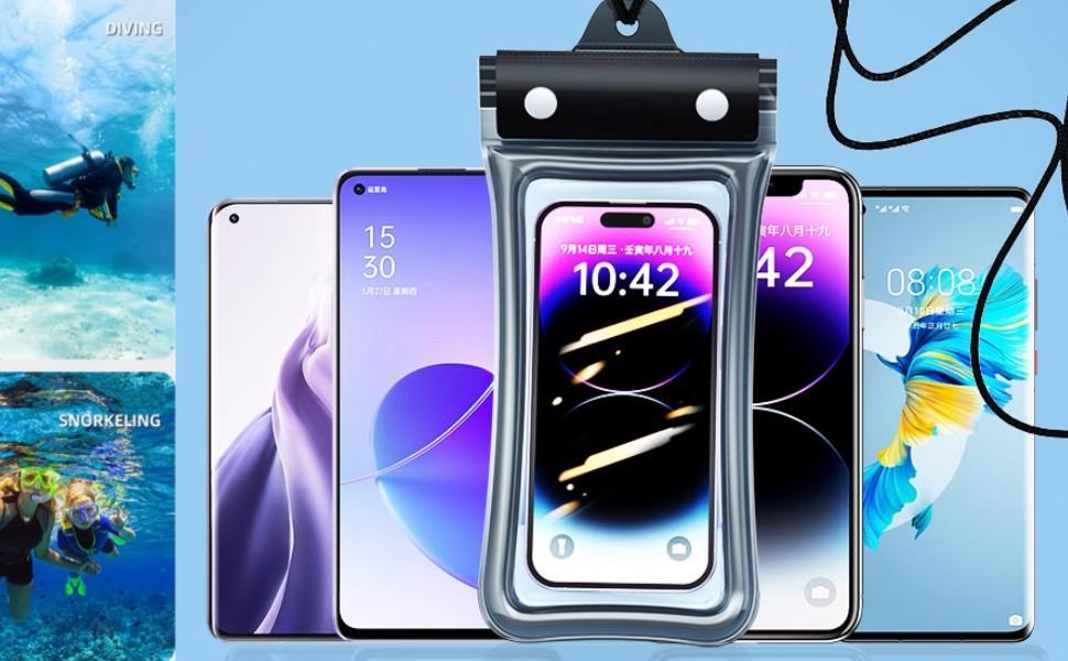 Waterproof Phone Pouch with Touchscreen, Floatable IPX8 Universal Cell Phone Case for Underwater Photography, Swimming, Rafting, Diving, Fits All Models Waterproof Phone Pouch with Touchscreen, Floatable IPX8 Universal Cell Phone Case for Underwater Photography, Swimming, Rafting, Diving, Fits All Models