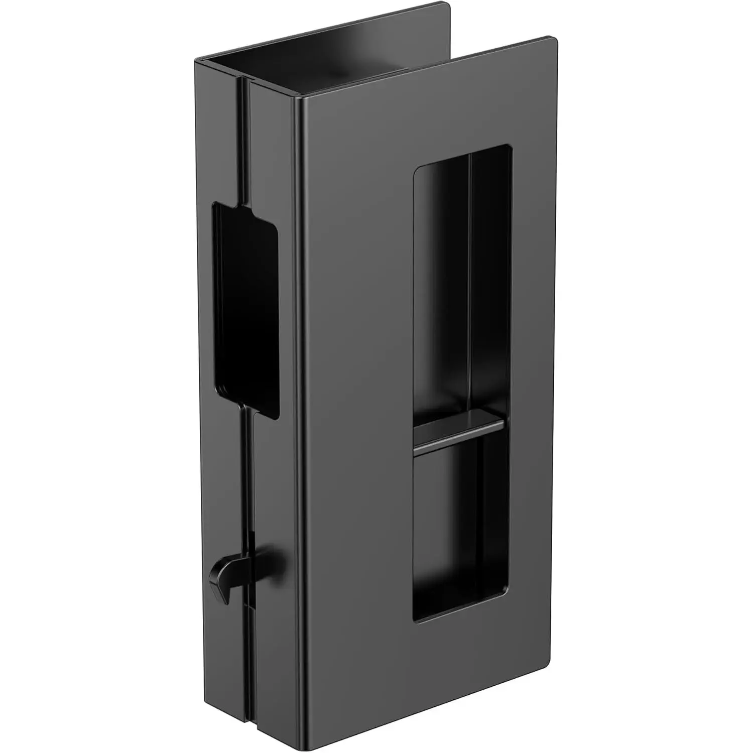 Pocket Door Pull with Lock, Wooden Sliding Door Handle for /8"Thickness Door Replace Old Or Damaged Pocket Door Hardware (Matt Black)