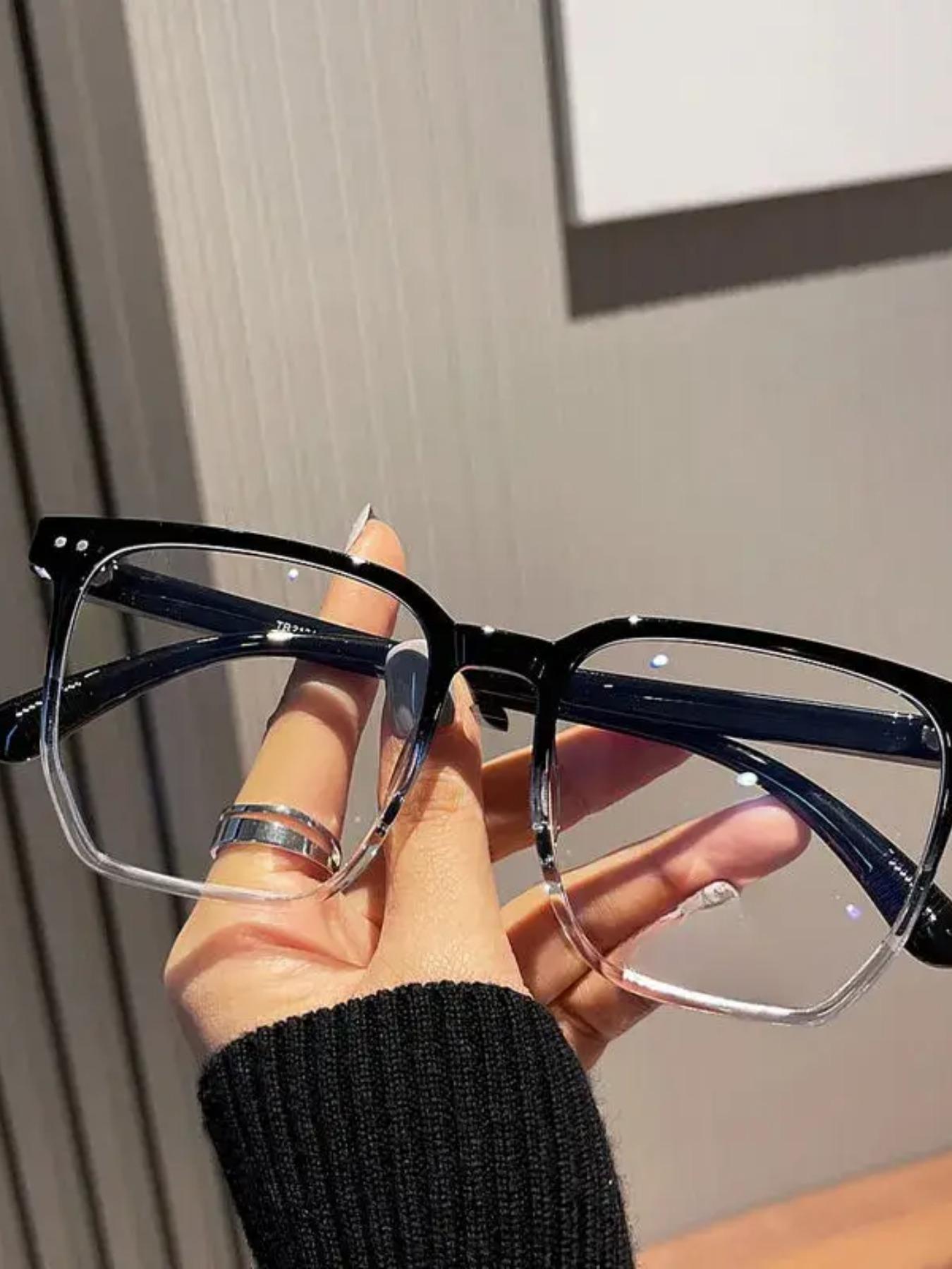 Unisex Simple Style Eyeglasses, Trendy Casual Square Frame Eyeglasses for Everyday Use, Fashion Accessories for Outdoor Activities