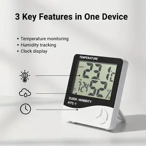 1pc Digital Hygrometer - Indoor and Outdoor Temperature Monitoring / Precision Testing / Home and Office Thermometer Hygrometer - LCD Display, Batteries Not Included