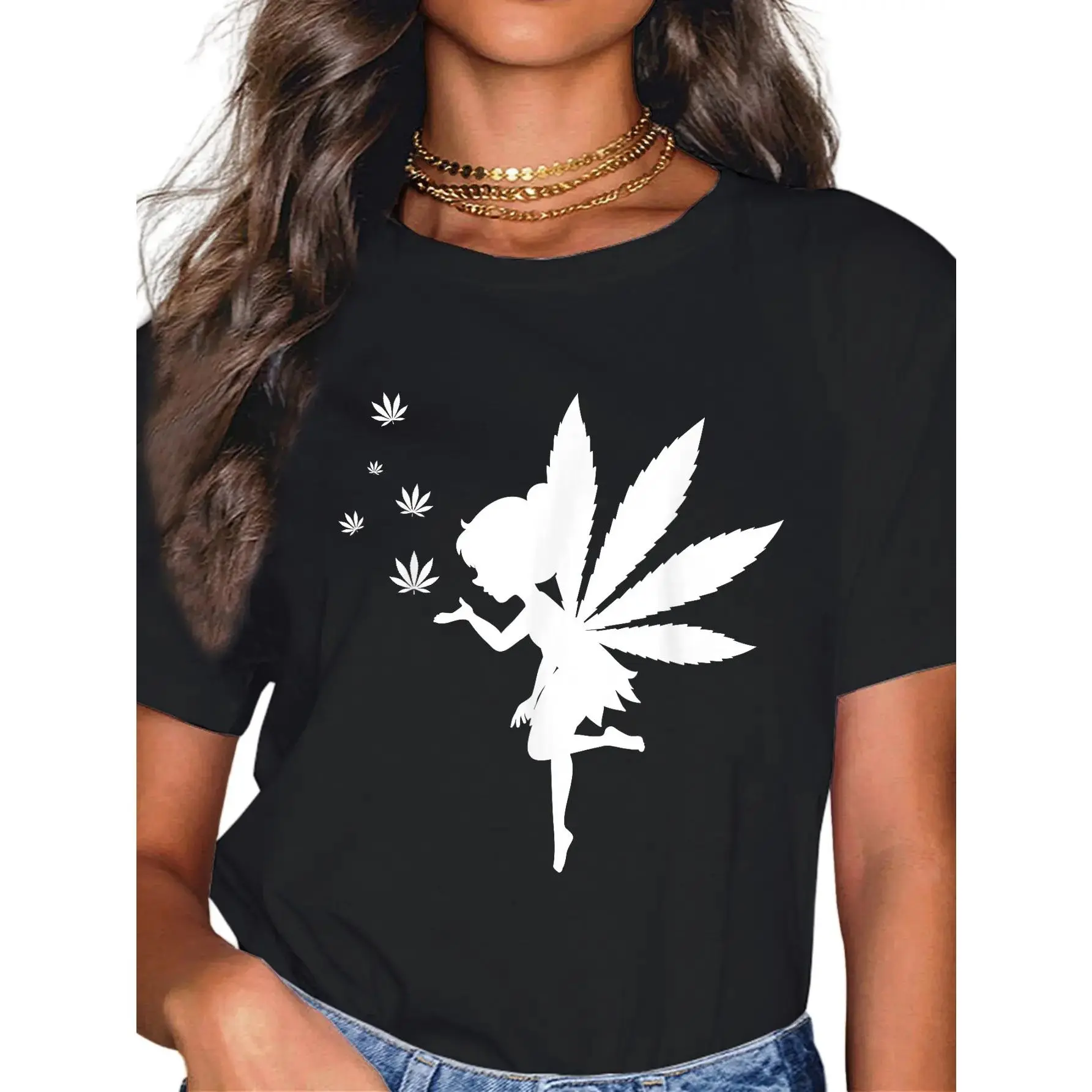 Weed Fairy Marijuana Fantasy Leaf Stoner Pot Smoker Cannabis T-Shirt