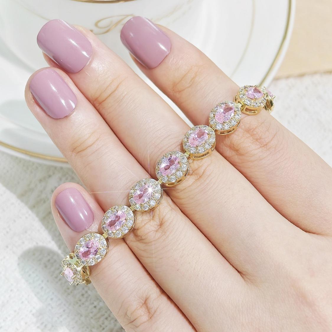 Luxury Colorful Moissanite Bracelet Bangle Elegant Fashion Jewelry Moissanite Wedding Engagement Anniversary Birthday Party Gift For Women Girlfriend Wife Lady