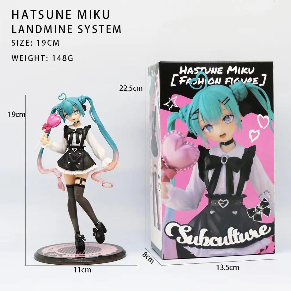 19cm Sexy Girl Hatsune Miku Anime Figure Fashion Subclture Miku Action Figure Room Decorations PVC Collection Model Doll Toys