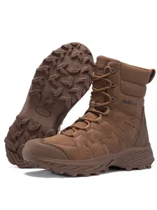 Men's Tactical Boots, Side Zip Design, Anti-Slip Rubber Sole, Impact-Resistant Toe, All-Season Durability, Ideal for Camping, Hiking, Work