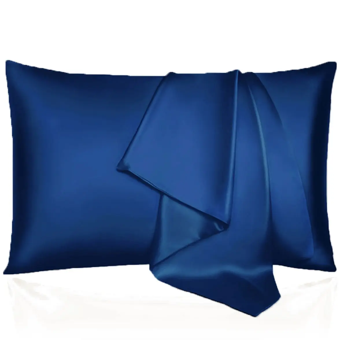 2/4-Pack Navy Blue Luxury Satin Pillowcases-Cooling & Silky Smooth Imitation Silk Covers with Envelope Closure-Care for Hair & Skin-Sleep Experience-Ideal for Bedroom & Hotel-Gifting for Men and Women (No Pillow Core)
