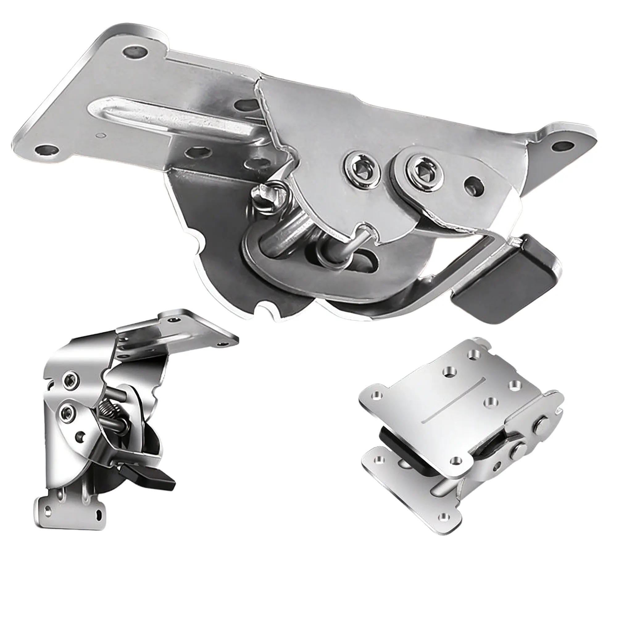 2 Piece Adjustable Self-Locking Folding Hinges, Thickened Foldable Support Brackets with Screws, Furniture Connectors for Tables, Beds, Workbenches