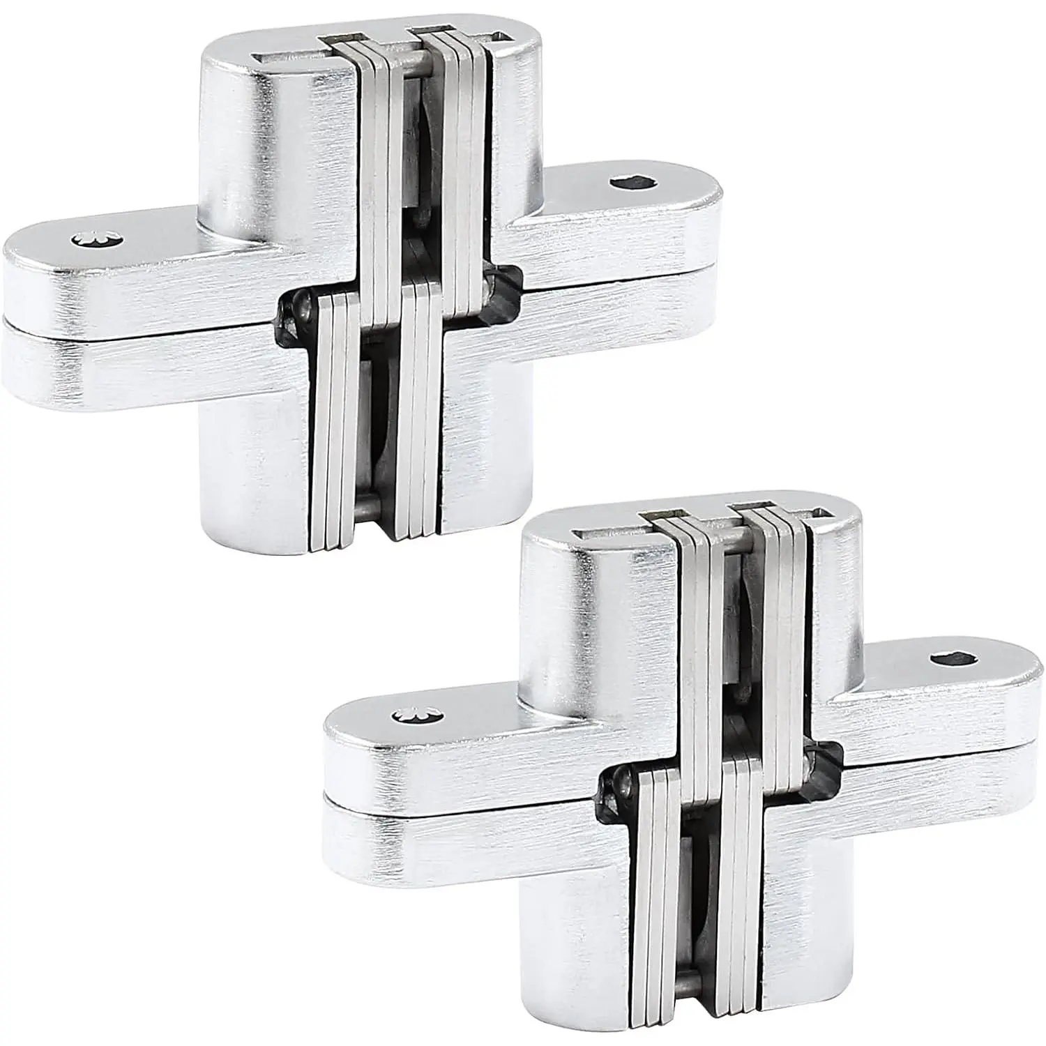 68.5 mm  Hinge, Stainless Steel, 4 count | 180 , Invisible  Hinges, For Kitchen Cabinet Door, Frameless Concealed, With Screws