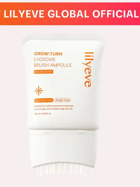 [LILYEVE] GROWTURN Hair Growth Serum with Built-In Brush | Exosome Scalp Serum for Hair Thickening & Strengthening, Korean Hair Care | 3.38 fl. oz.