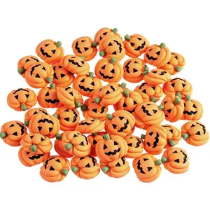 50PCS Resin Mini Ghost Grimace Pumpkin Artificial Pumpkin Beads, Halloween Miniature Material for Party Craft DIY Table Scatter Decoration
