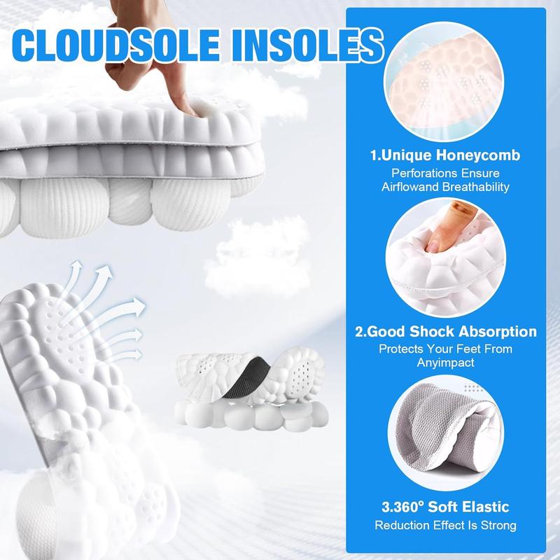 4D Insoles - 4D Cloud Technology Insole - Super Soft, Ultra Comfort Insoles, 4D Sports Shoes Insoles, Acupoint Massage Insole for Foot & Joint Support 4D Insoles - 4D Cloud Technology Insole - Super Soft, Ultra Comfort Insoles, 4D Sports Shoes Insoles, Acupoint Massage Insole for Foot & Joint Support