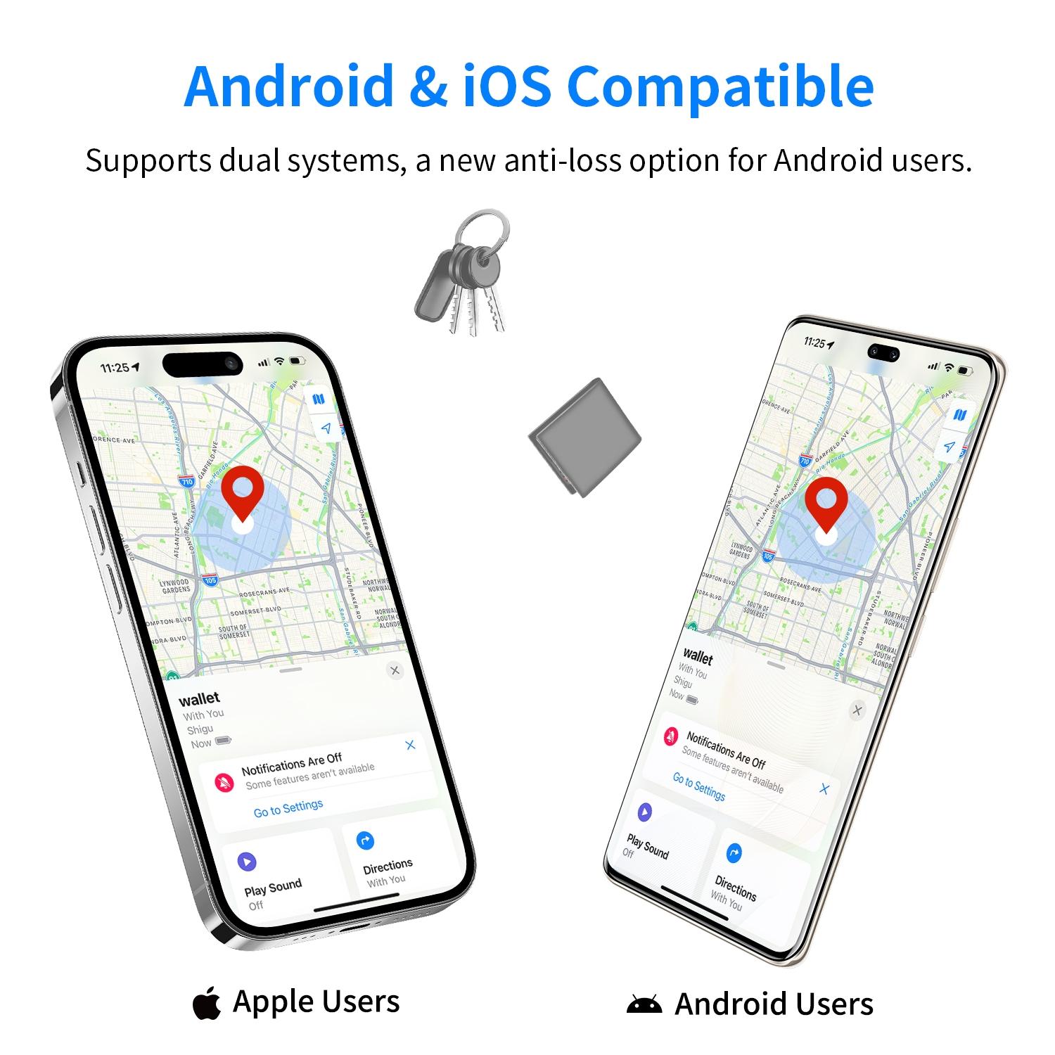 Smart GPS Tracker, 4-Pack Anti-Loss Devices, Compatible with iOS & Google, with Lanyard, Ideal for Keys, Bags, Cars, Wallets