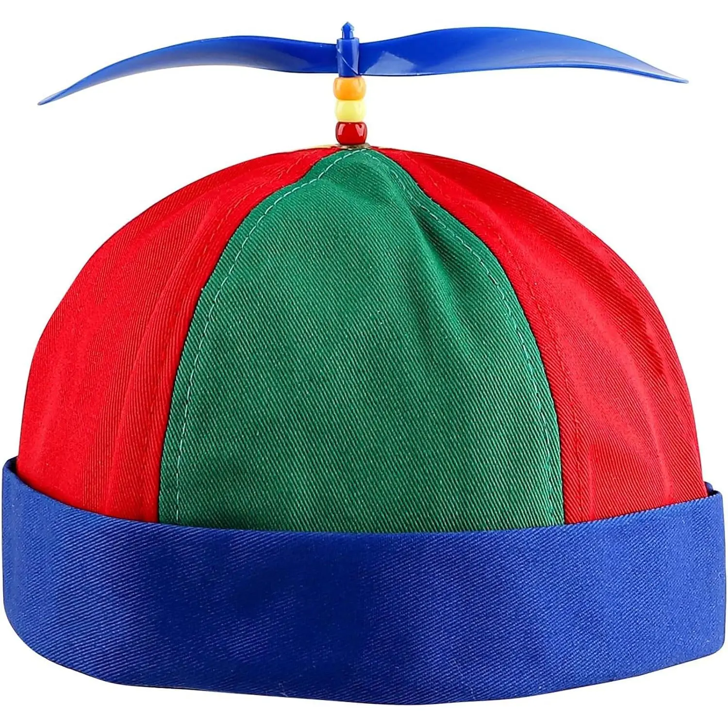 Framendino, Blue Adult Propeller Hat Funny Rainbow Cap Helicopter  Costumes New model