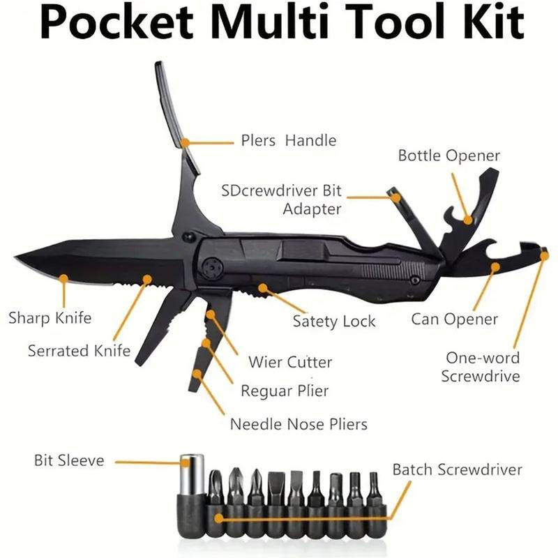 Multitool pocket Knife 16 in 1, with Saw, Blade, Plier, Screwdrivers, Bottle Opener, Folding knife, Portable Multipurpose Knives, for Camping, Outdoor Survival knife, Emergency Use, Perfect Gifts for Men and Dads