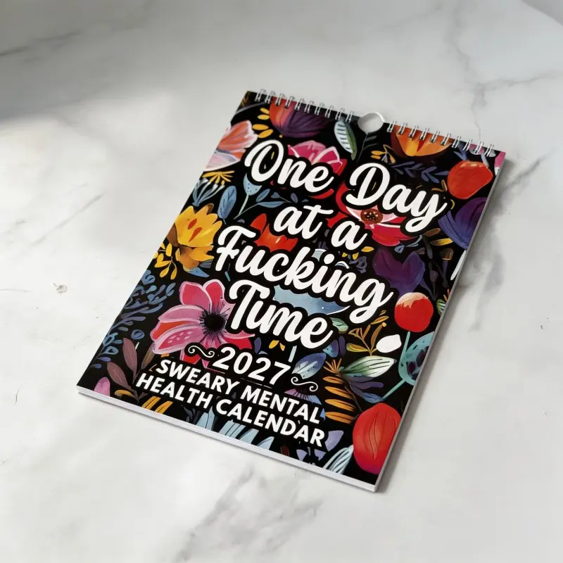 Funny Psychological Healing Wall Calendar 2027, Humorous Quotes Floral Decoration, Stress Relief Monthly Planner Gift