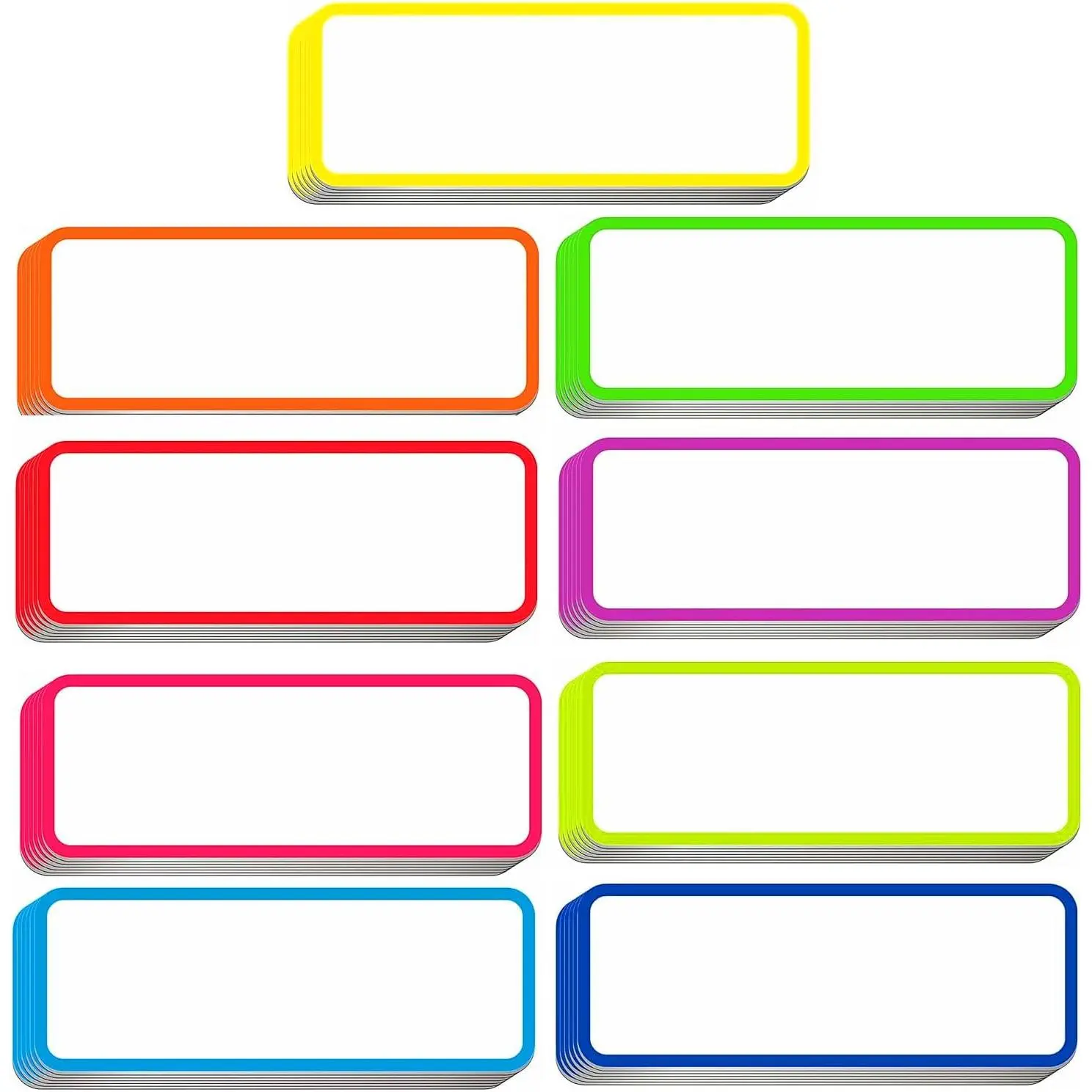 54 count  Dry Erase Labels  Colorful Name Tags | Flexible   Label Stickers for White Boards,Refrigerators and Lockers,Tags with Easy Writing Surface,3.2"x1.2"