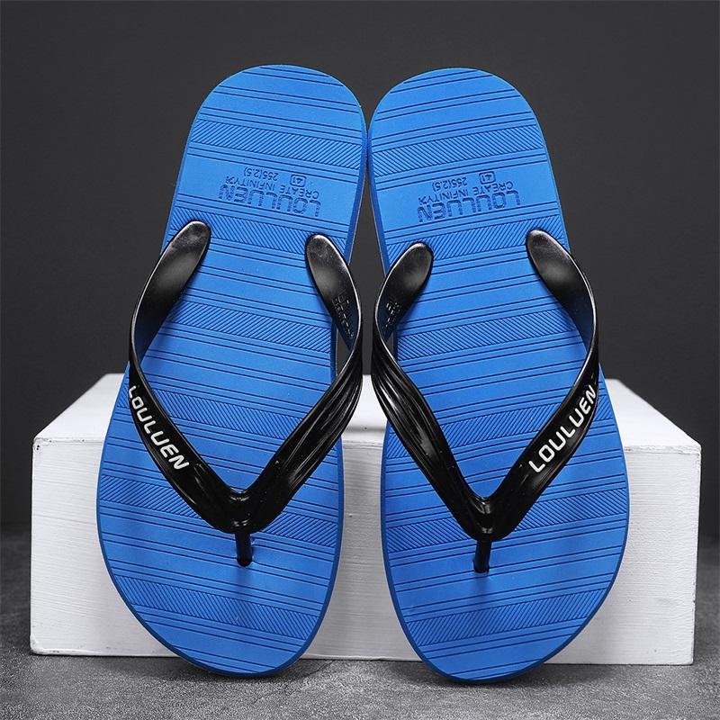 Men's Flip-Flops with Unique Texture, Comfortable Beach Sandals, Soft Non-Slip House Slippers, Lightweight for Home, Bathroom, Beach