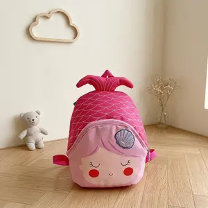 Kindergarten Graduation Gift 2026 – Cute Korean Mermaid Nylon Backpack for Kids, Cartoon Lightweight Toddler School Bag, Preschool Travel Daypack for Girls Baby